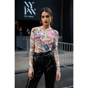 Love Kitten Forever 21 Collab Graphic Streetwear NYC Bodysuit Y2K Fashion Week S